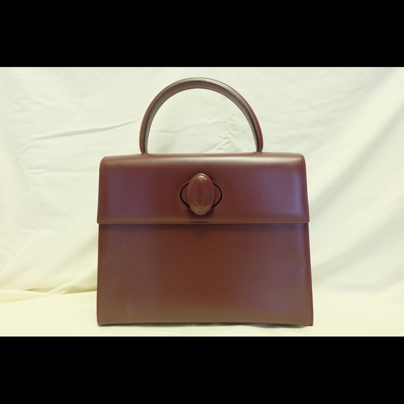 Authentic Cartier Burgundy Leather Satchel - Picture 2 of 4